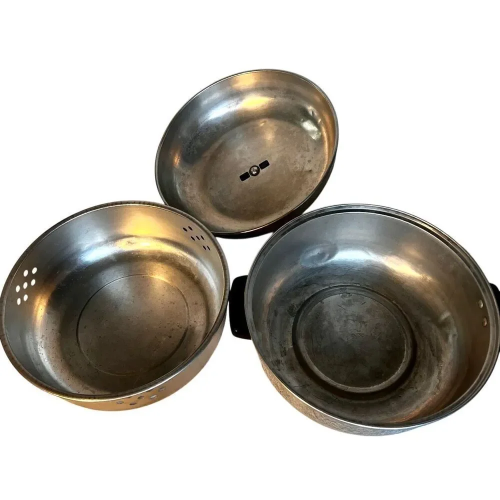 Vintage West Bend Aluminum Serving Oven/Bun Warmer, 3 Piece, USA Made